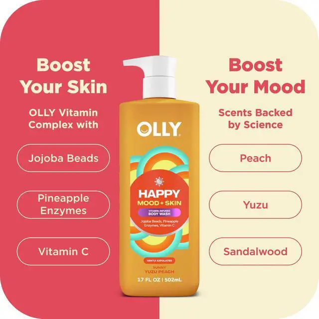 Alt view image 4 of 7 - Exfoliating Body Wash Happy Mood + Skin jojoba beads, pineapple enzymes & vitamin C to exfoliate and reveal softer, glowing skin 17 Fl Oz