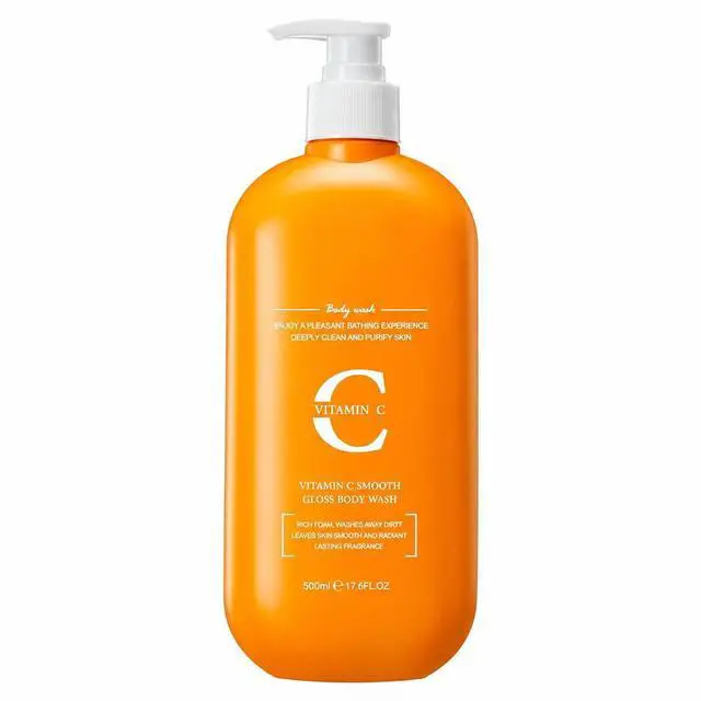 Main image of Vitamin C Body Wash Moisturizing & Hydrating Body Wash with Vitamin C, Softening Shower Gel for Dry Skin, Smoothing Daily Cleanser, Paraben-Free, 16 fl oz