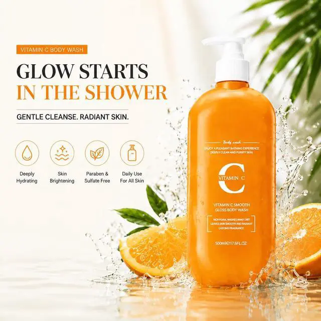 Alt view image 2 of 7 - Vitamin C Body Wash Moisturizing & Hydrating Body Wash with Vitamin C, Softening Shower Gel for Dry Skin, Smoothing Daily Cleanser, Paraben-Free, 16 fl oz