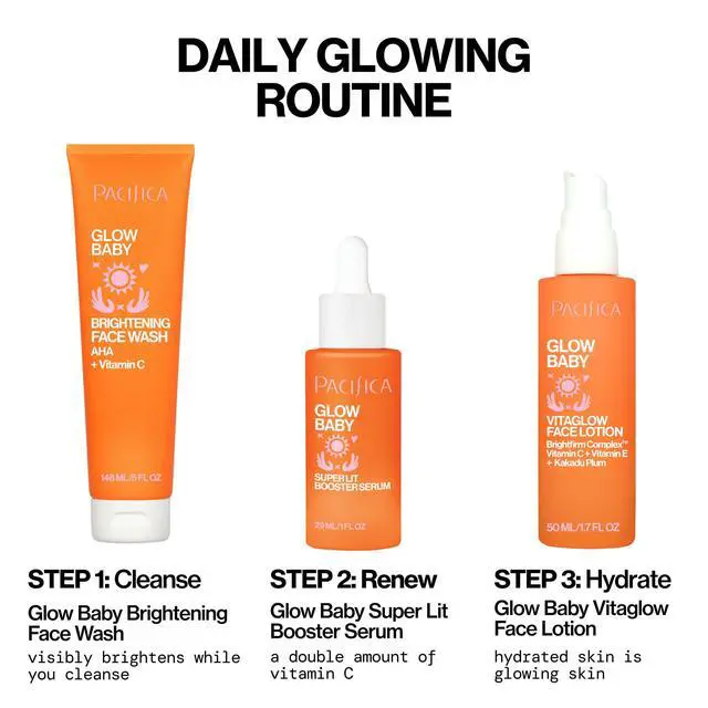 Alt view image 7 of 7 - Glow Baby Brightening Facial Cleanser 5oz Vitamin C & Glycolic Acid (AHA) Face Wash for Radiance Daily Cleanser for Anti-Aging Exfoliating for Smooth, Even Glowing Skin Vegan Clean Beauty