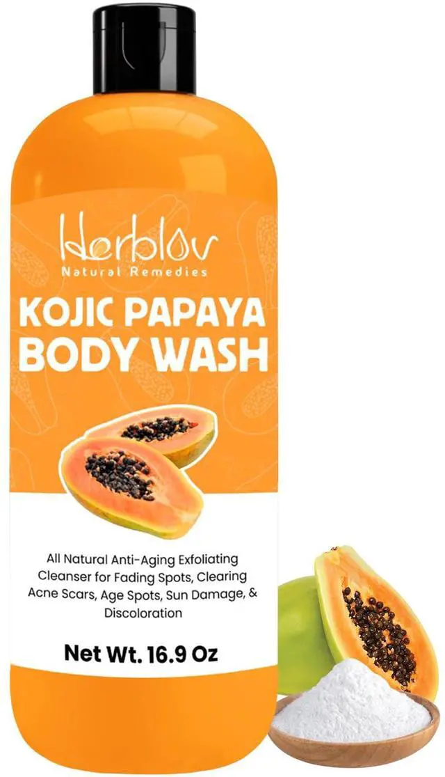 Main image of Kojic Acid Soap for Hyperpigmentation Skin Brightening Kojic Papaya Body Wash Dark Spot Soap Reduces Acne, Scars, and Evens Skin Tone Turmeric Body Wash for Brighter Glowing Face