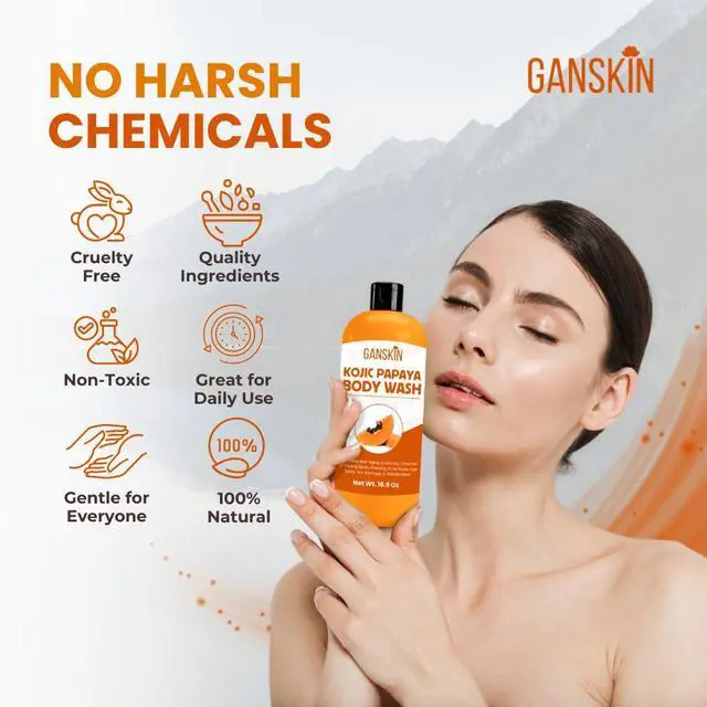 Alt view image 5 of 7 - Kojic Acid Soap for Hyperpigmentation Skin Brightening Kojic Papaya Body Wash Dark Spot Soap Reduces Acne, Scars, and Evens Skin Tone Turmeric Body Wash for Brighter Glowing Face
