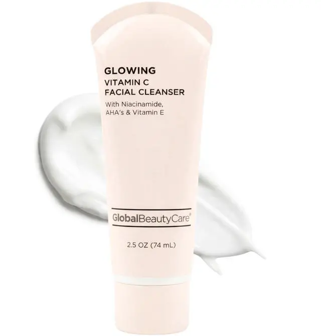 Main image of Glowing Facial Cleanser - Vitamin C Face Wash to Support Even-Looking Tone and Radiant, Brighter Skin with Niacinamide, AHA & Vitamin E, Gentle Daily Cleanser, 2.5 fl oz (1-Pack)