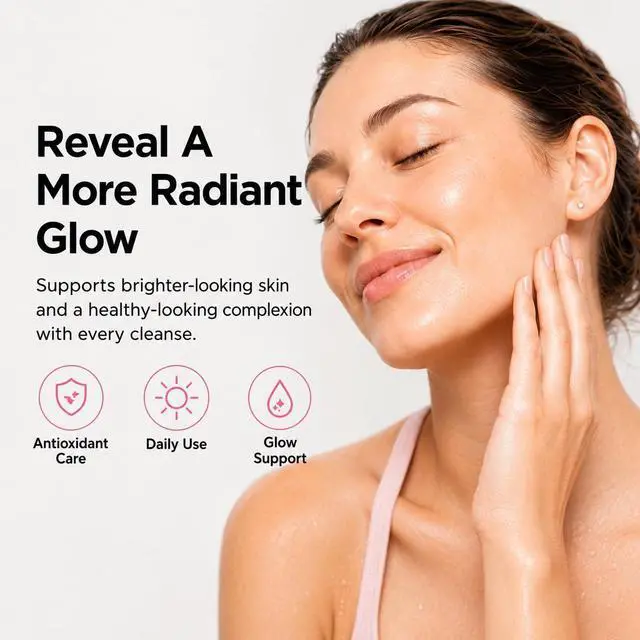 Alt view image 7 of 7 - Glowing Facial Cleanser - Vitamin C Face Wash to Support Even-Looking Tone and Radiant, Brighter Skin with Niacinamide, AHA & Vitamin E, Gentle Daily Cleanser, 2.5 fl oz (1-Pack)