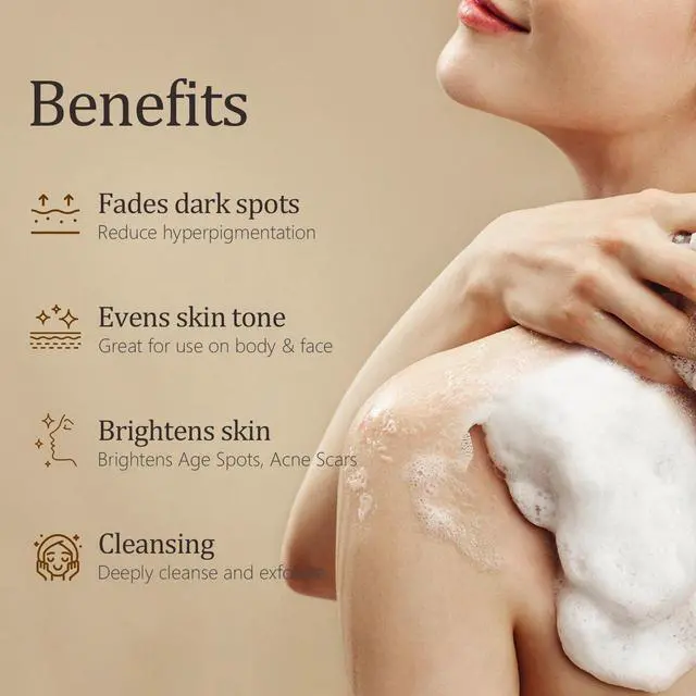 Alt view image 2 of 7 - Kojic Acid Soap Dark Spot Remover, Honey Glow Turmeric Soap for Hyperpigmentation, with Kojic Acid, Turmeric, Shea Butter, Coconut Oil, Vitamin C, Skin Brightening for Face & Body, 3 Bars