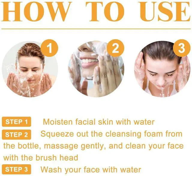 Alt view image 6 of 7 - 2 Pcs Turmeric Foaming Face Wash, Deep Cleansing Glow Wash Turmeric Facial Cleanser With Brush.