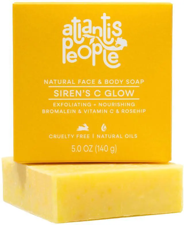 Main image of Siren's C Glow Vitamin C Enzyme Soap for Face & Body with Pineapple Enzymes, Rosehip Oil, Shea Butter & Ascorbic Acid Hydrating, Vegan, Cold Process, Sulfate-Free 5 oz