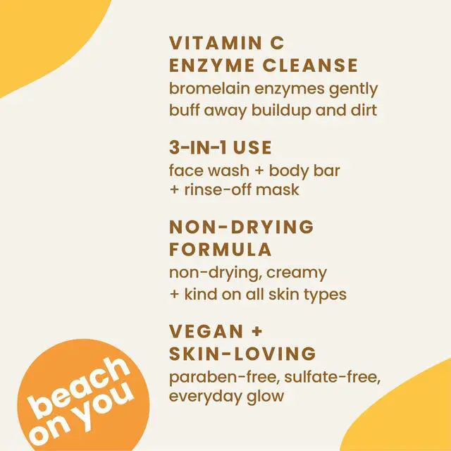 Alt view image 7 of 7 - Siren's C Glow Vitamin C Enzyme Soap for Face & Body with Pineapple Enzymes, Rosehip Oil, Shea Butter & Ascorbic Acid Hydrating, Vegan, Cold Process, Sulfate-Free 5 oz