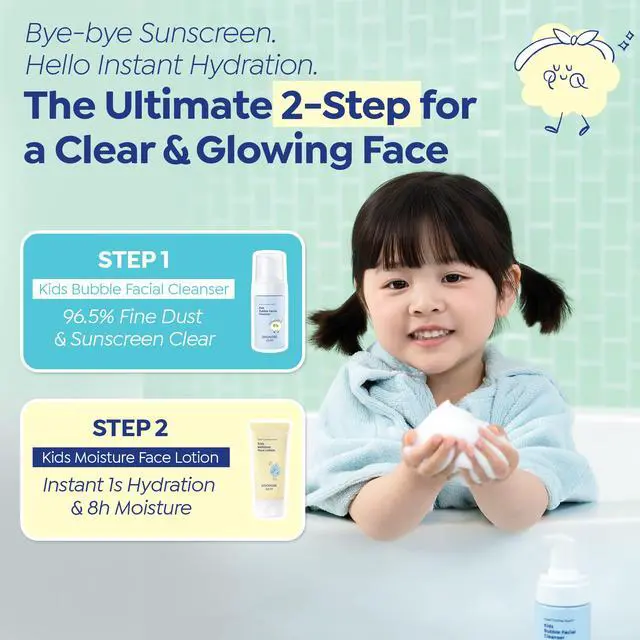 Alt view image 7 of 7 - Kids Bubble Face Wash Tear-Free Micellar Foam Cleanser for Sensitive Skin Gentle Sunscreen Removal, Low pH with Panthenol & Cica Pump Foam, Allergen-Free, 3.38 fl oz