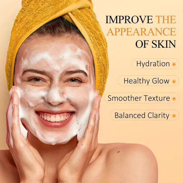 Alt view image 4 of 7 - Vitamin C Turmeric Face Wash, Turmeric Foaming Facial Cleanser for Dark Spot, Uneven Skin Tone, Skin Cleansing, Moisturizing, Exfoliating Facial Cleanser with Brush,Unisex
