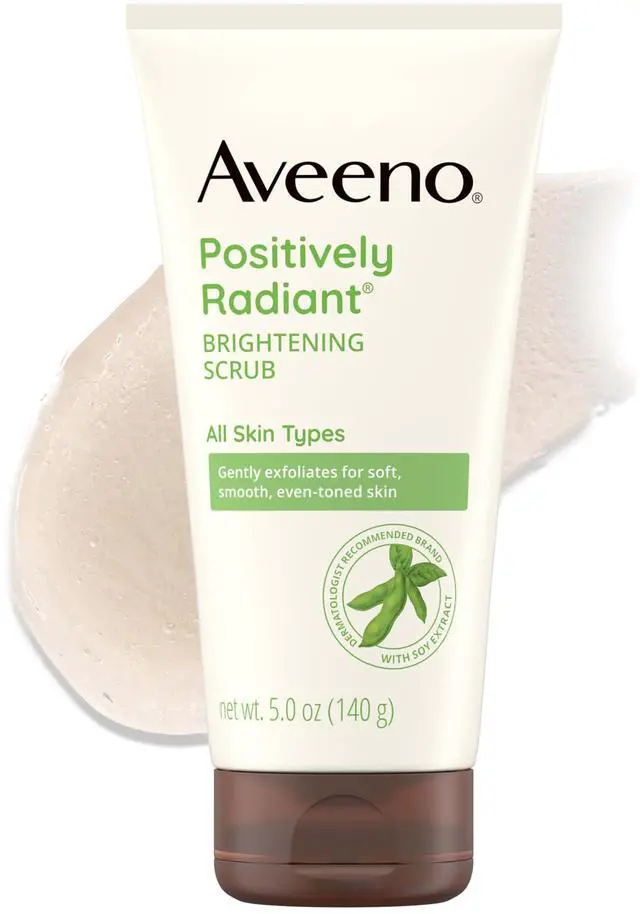 Main image of Positively Radiant Skin Brightening Exfoliating Daily Face Wash Scrub, Gentle with Moisture-Rich Soy Extract, Helps Improve Skin Tone & Texture, Oil- & Soap-Free, Hypoallergenic, 5 Oz