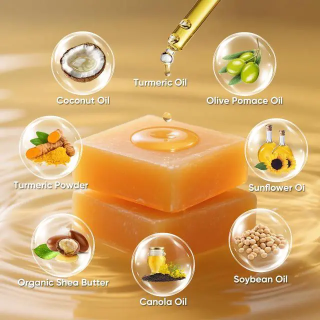 Alt view image 4 of 7 - Turmeric Face Pads 50 Pcs, Turmeric Soap & Turmeric Face Wash with Brush