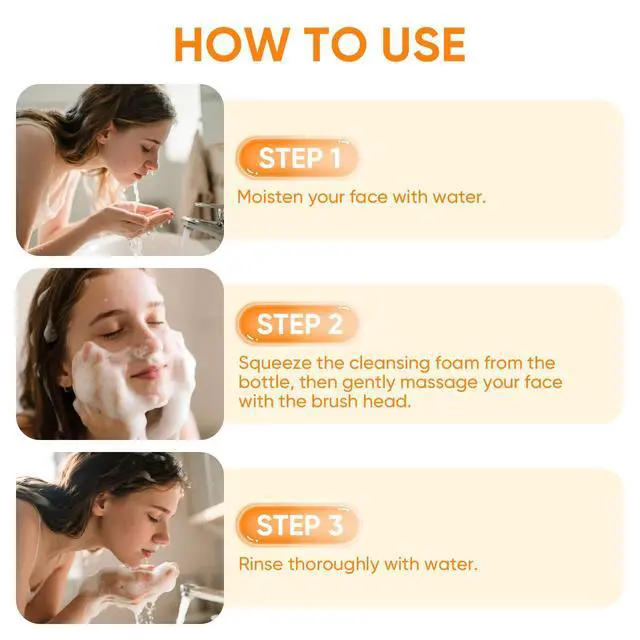 Alt view image 7 of 7 - 2pcs Turmeric Face Wash Set, Turmeric Foaming Facial Cleanser for All Skin