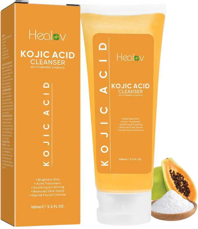 Main image of Kojic Acid Soap for Hyperpigmentation Skin Brightening Kojic Papaya Face and Body Wash Dark Spot Soap Reduces Acne, Scars, and Evens Skin Tone Turmeric Facial Cleanser for Brighter Glowing Look
