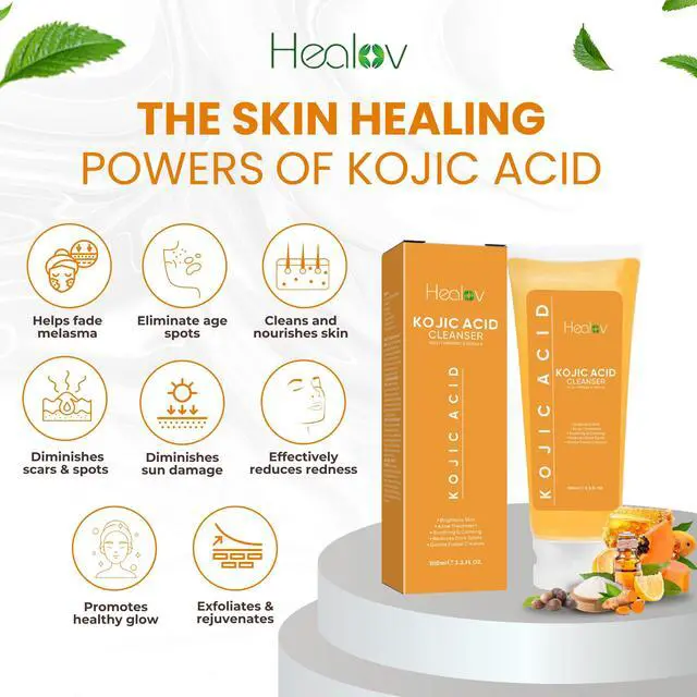 Alt view image 4 of 7 - Kojic Acid Soap for Hyperpigmentation Skin Brightening Kojic Papaya Face and Body Wash Dark Spot Soap Reduces Acne, Scars, and Evens Skin Tone Turmeric Facial Cleanser for Brighter Glowing Look
