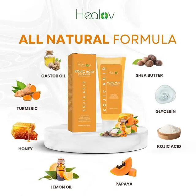 Alt view image 5 of 7 - Kojic Acid Soap for Hyperpigmentation Skin Brightening Kojic Papaya Face and Body Wash Dark Spot Soap Reduces Acne, Scars, and Evens Skin Tone Turmeric Facial Cleanser for Brighter Glowing Look