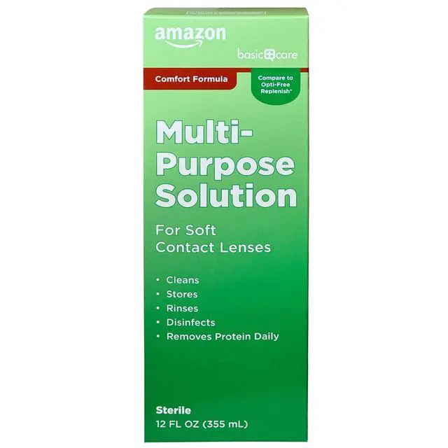 Alt view image 2 of 5 - Multi-Purpose Contacts Solution - Comfort Formula, Cleans and Disinfects Soft Contact Lenses, 12 fl oz (1-Pack)