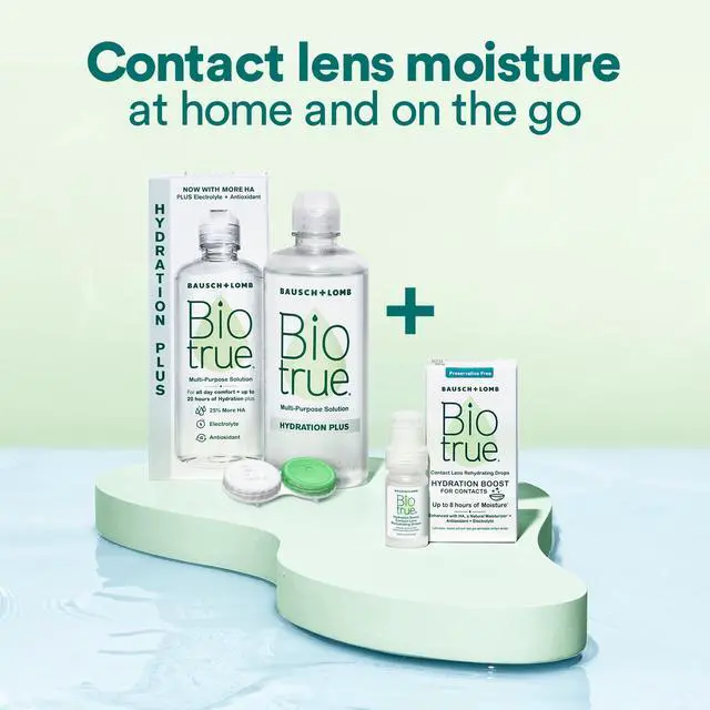 Alt view image 7 of 7 - Hydration Plus Contact Lens Solution with Lens Case, Multi-Purpose Solution for Soft Lenses, Hydrates with Hyaluronan, Cleans, Clears, and Disinfects for All-Day Comfort, 10 Fl Oz (Pack of 1)