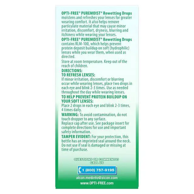 Alt view image 5 of 6 - Puremoist Contact Lens Rewetting Drops, 12 mL