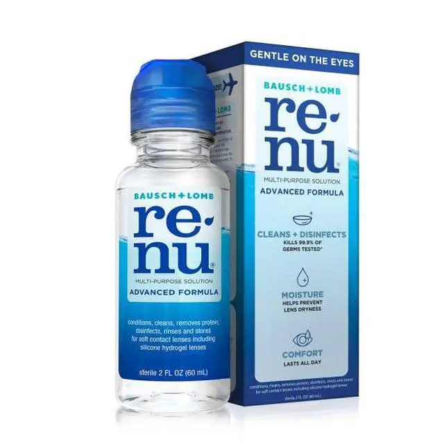 Alt view image 3 of 7 - Renu Advanced Formula Multi-Purpose Solution, Gentle on Eyes, Cleans & Disinfects, Moisturizes for Comfort, Travel Size 2 fl oz (Pack of 2)