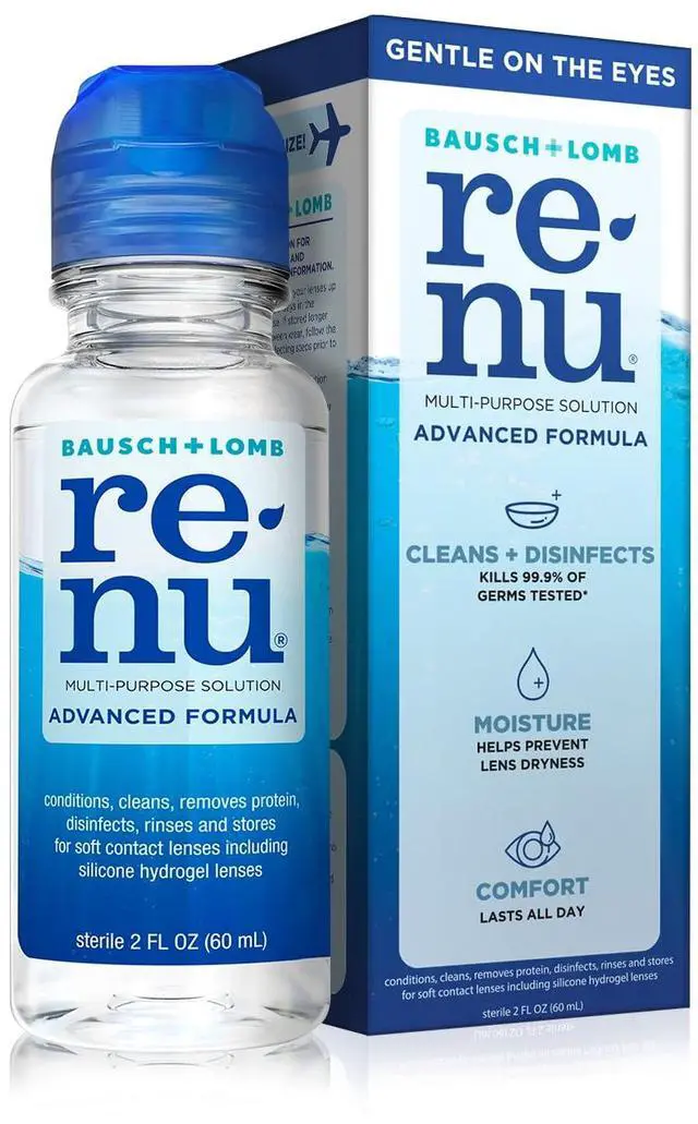 Main image of Contact Lens Solution, Advanced Formula, Multi-Purpose Solution with Lens Case, Travel Kit, Gently Cleans, Disinfects, Moisturizes & Hydrates Soft Lenses for All-Day Comfort, 2 FL Oz