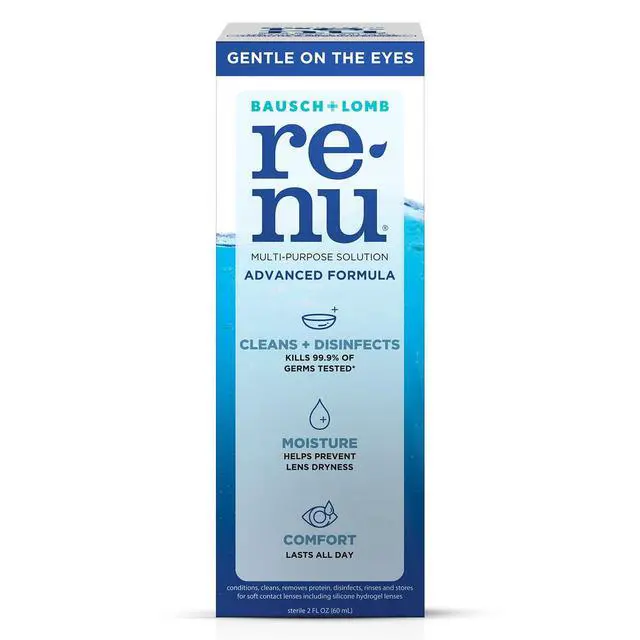 Alt view image 2 of 7 - Contact Lens Solution, Advanced Formula, Multi-Purpose Solution with Lens Case, Travel Kit, Gently Cleans, Disinfects, Moisturizes & Hydrates Soft Lenses for All-Day Comfort, 2 FL Oz