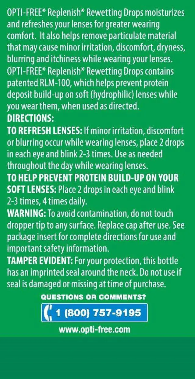 Alt view image 3 of 5 - Replenish Contact Lens Rewetting Drops, 10 mL