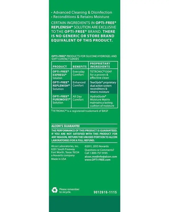 Alt view image 4 of 6 - replenish solution for contact lenses 4 Fl oz