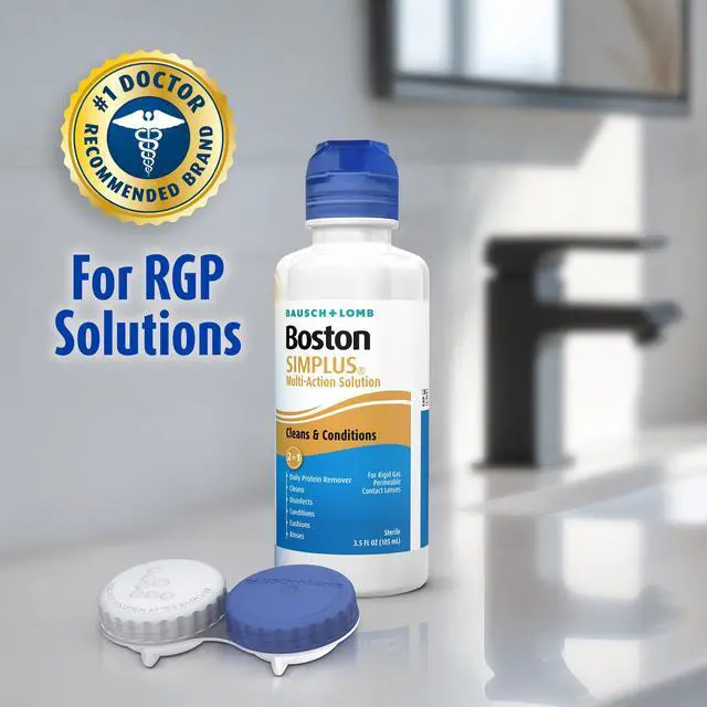 Alt view image 2 of 7 - SIMPLUS Multi-Action Solution, Cleans & Conditions Rigid Gas Permeable (RGP) Lens, Daily Protein Remover, 3.5 Fl Oz