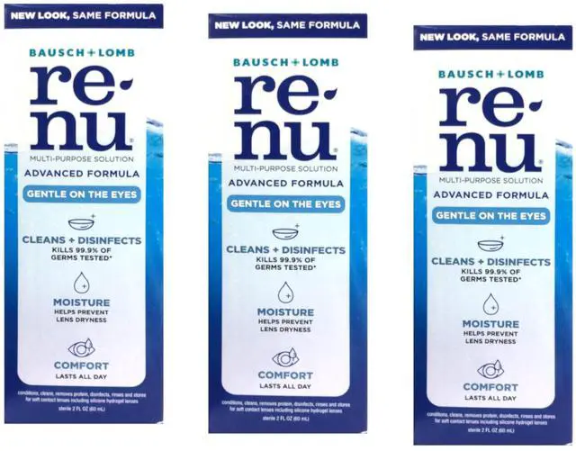 Main image of Renu Multi-Purpose Contact Lens Solution Travel Size,2 Fl Oz (Pack of 3)
