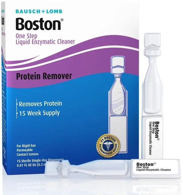 Main image of One Step Liquid Enzymatic Cleaner, Preservative-Free Protein Remover for Rigid Gas Permeable (RGP) Lens, Sterile Single-Use Dispensers, 15 Count