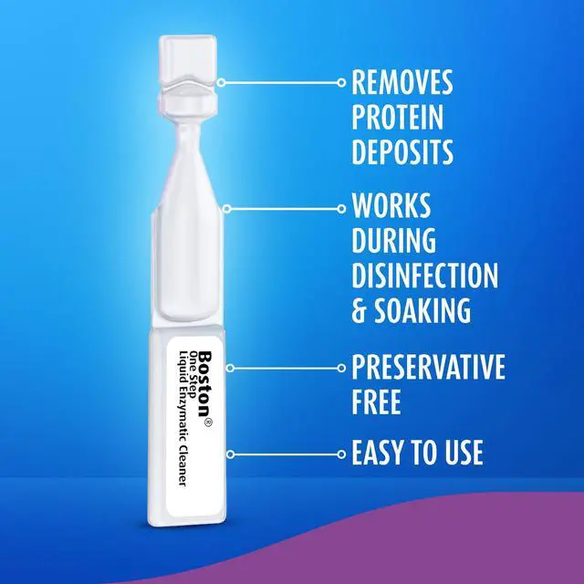 Alt view image 3 of 7 - One Step Liquid Enzymatic Cleaner, Preservative-Free Protein Remover for Rigid Gas Permeable (RGP) Lens, Sterile Single-Use Dispensers, 15 Count