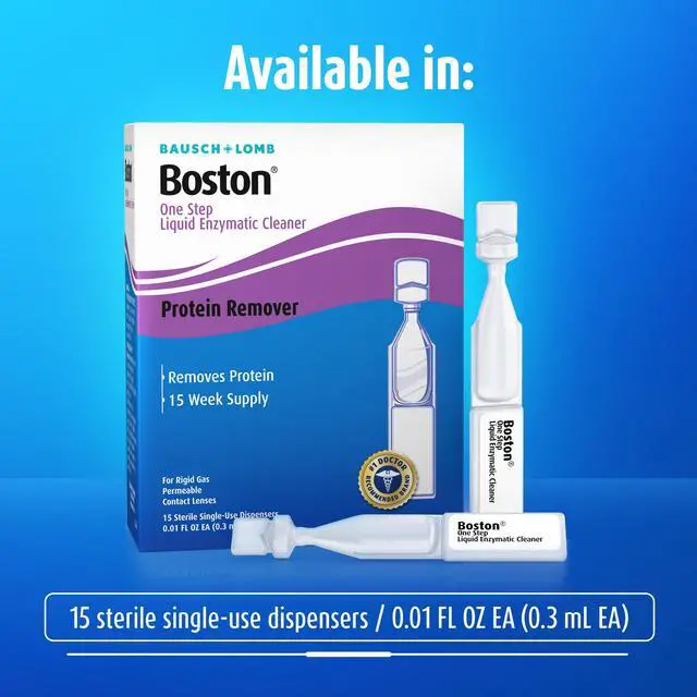 Alt view image 7 of 7 - One Step Liquid Enzymatic Cleaner, Preservative-Free Protein Remover for Rigid Gas Permeable (RGP) Lens, Sterile Single-Use Dispensers, 15 Count