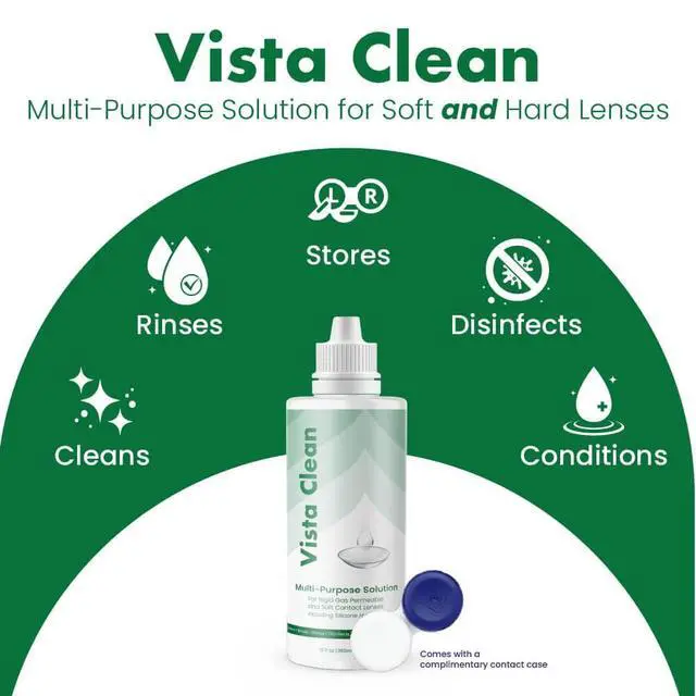 Alt view image 3 of 5 - Vista Clean Multi-Purpose Solution for Scleral and Gas Permeable Contact Lenses, Includes Lens Case (3.4 fl oz)