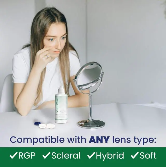 Alt view image 4 of 5 - Vista Clean Multi-Purpose Solution for Scleral and Gas Permeable Contact Lenses, Includes Lens Case (3.4 fl oz)