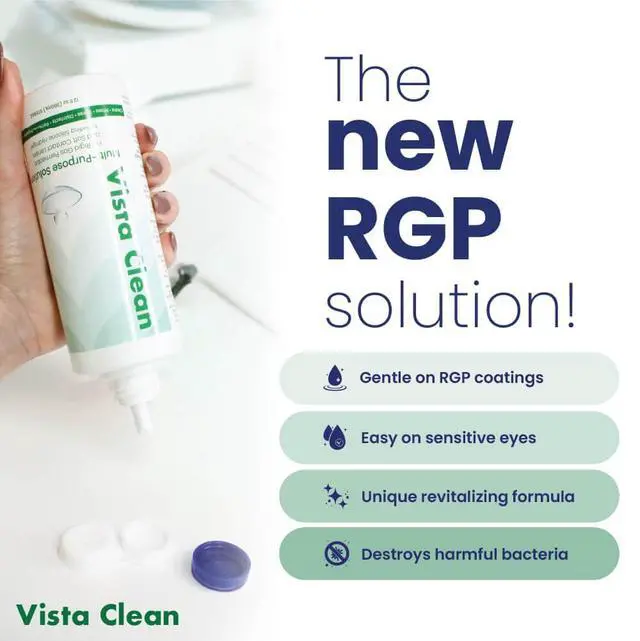 Alt view image 5 of 5 - Vista Clean Multi-Purpose Solution for Scleral and Gas Permeable Contact Lenses, Includes Lens Case (3.4 fl oz)
