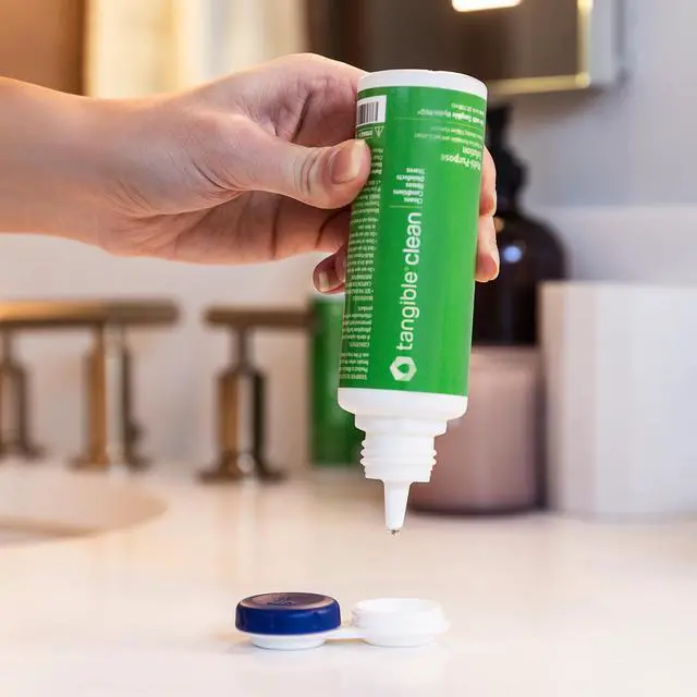 Alt view image 2 of 3 - Clean Multi-Purpose Contact Lens Solution with Lens Case, Travel Size 3.4 FL Oz