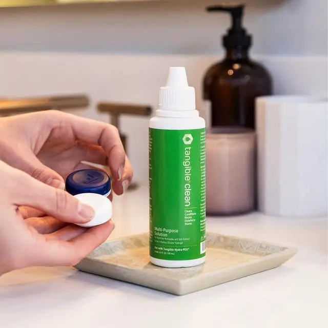 Alt view image 3 of 3 - Clean Multi-Purpose Contact Lens Solution with Lens Case, Travel Size 3.4 FL Oz