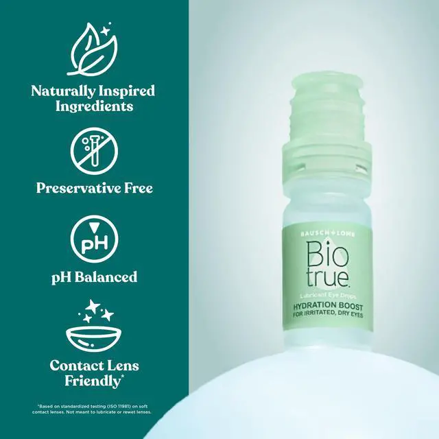 Alt view image 2 of 6 - Hydration Boost, Preservative-Free Eye Drops for Dry Eyes, Instantly Moisturizes, Rehydrates, Contact Lens Friendly, Refresh & Relieve Eye Irritation, 0.33 FL Oz (Pack of 1)