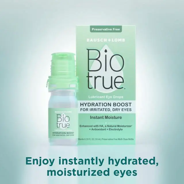 Alt view image 3 of 6 - Hydration Boost, Preservative-Free Eye Drops for Dry Eyes, Instantly Moisturizes, Rehydrates, Contact Lens Friendly, Refresh & Relieve Eye Irritation, 0.33 FL Oz (Pack of 1)