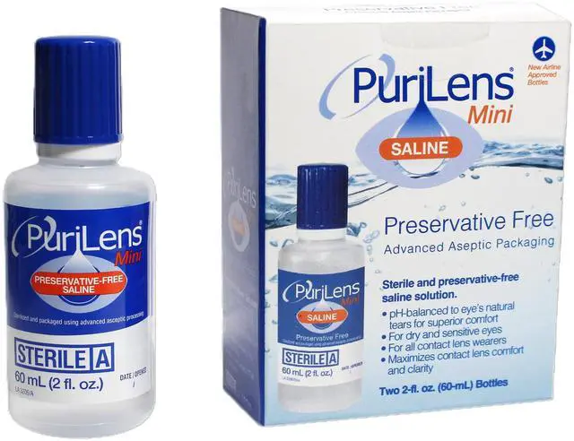 Main image of Mini Preservative-Free Contact Lens Saline 60ml (2 fl. oz.) 2 Pack