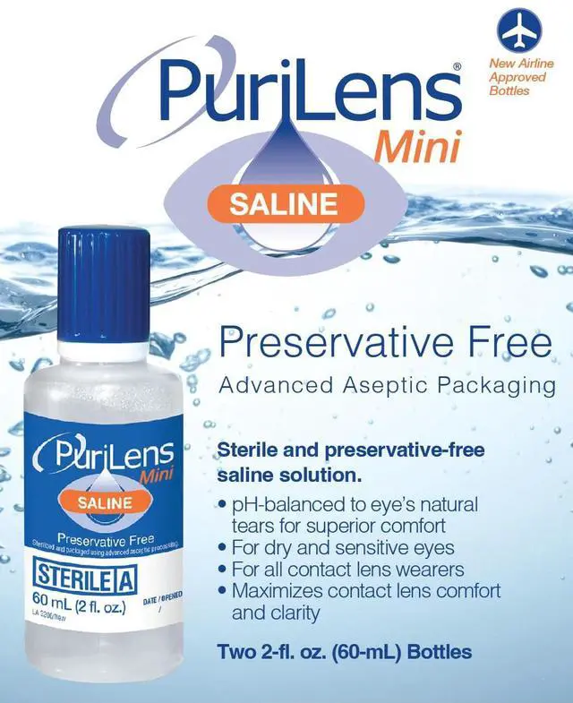 Alt view image 5 of 7 - Mini Preservative-Free Contact Lens Saline 60ml (2 fl. oz.) 2 Pack