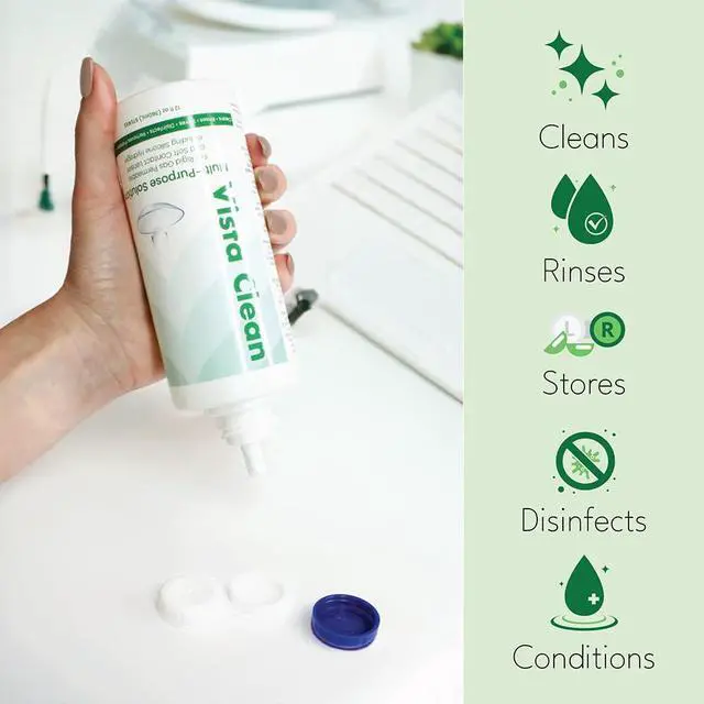 Alt view image 4 of 7 - Vista Clean Multi-Purpose Solution for Scleral and Gas Permeable Contact Lenses, 3.4 fl oz, Includes Lens Case