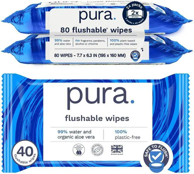 Main image of Flushable Adult Wipes XL 80 Count with Aloe Vera Sensitive Skin