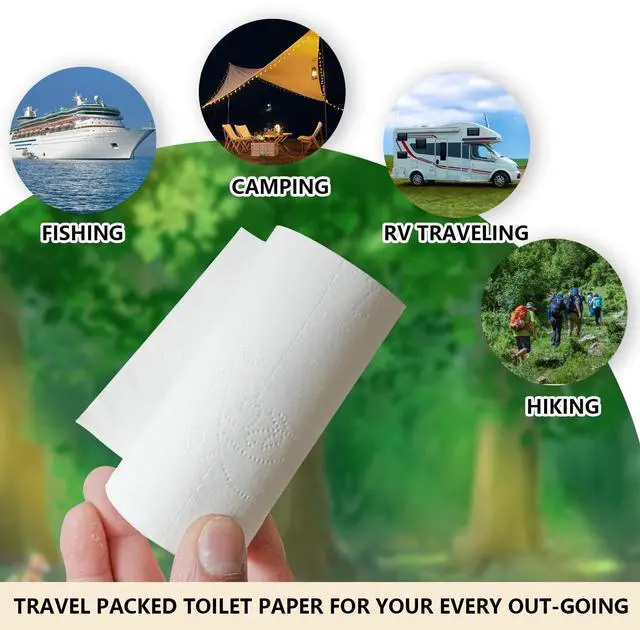Alt view image 5 of 7 - 6 Pack Camp Travel Toilet Paper,Portable 4-Ply Camping Toilet To Go Tissue