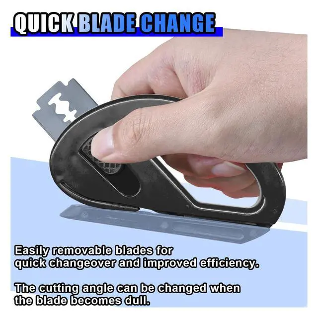 Alt view image 5 of 6 - 2PCS Wrapping Paper Cutter, Snitty Safety Vinyl Film Cutting Tool with Blade, Carbon Fiber Utility Knife, Craft Knife, Suitable for Window Tint Car Wrap, Craft Making (Black)