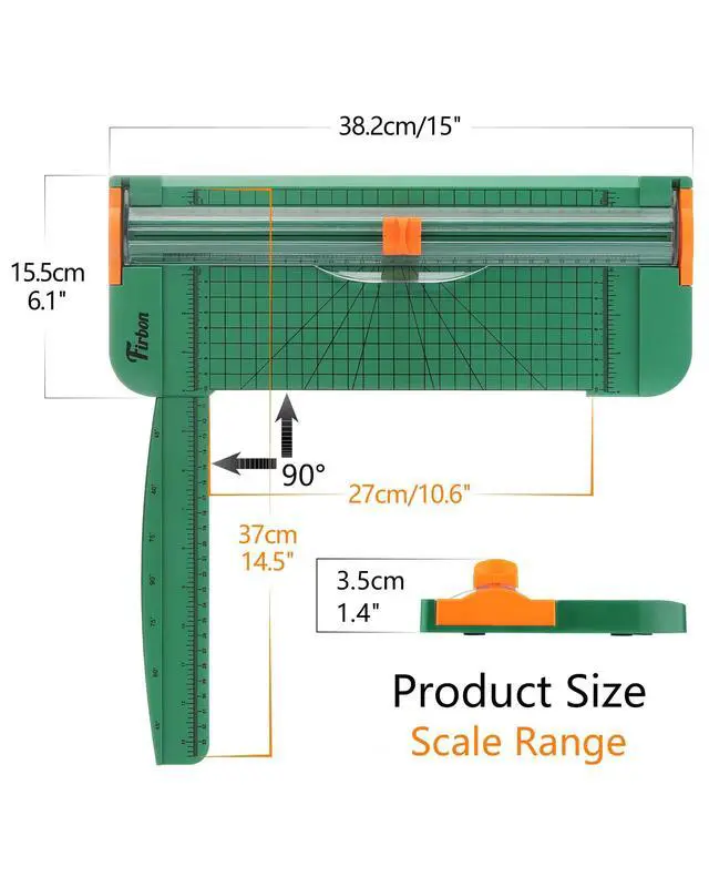 Alt view image 2 of 6 - A4 Paper Cutter, 12 Inch Paper Trimmer with Extened Ruler, Green