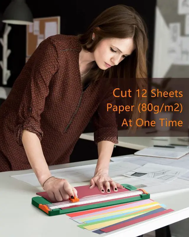 Alt view image 5 of 6 - A4 Paper Cutter, 12 Inch Paper Trimmer with Extened Ruler, Green