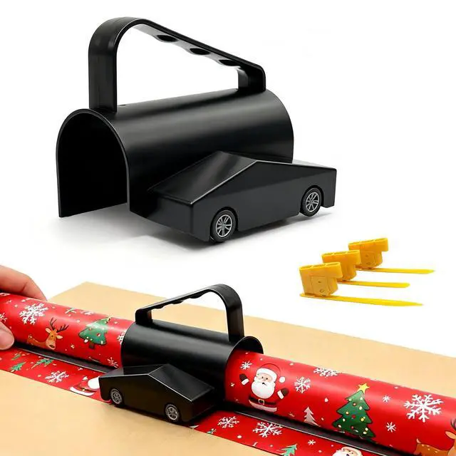 Main image of Wrapping Paper Cutter, Paper Cutter Slider Fit for Any Diameter Paper Roll, 3 Replaceable Blade for Smooth Straight Cuts, Gift Wrap Cutter with Handle, Easy Paper Cutting Tool for Holidays Birthday