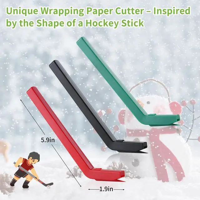 Alt view image 2 of 6 - 6-Pack Wrapping Paper Cutter Set | Safe and Easy Gift Wrap Cutter for Christmas and Birthday | Wrapping Paper Cutter Slider for Home, Office or Classroom (Red & Green)